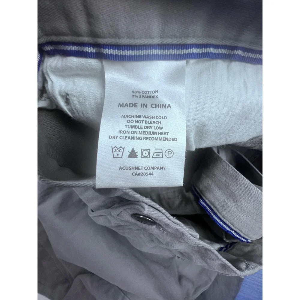 FootJoy Mens 5-Pocket Golf Pants Gray Tan Khaki Cotton Stretch W40‎ L32